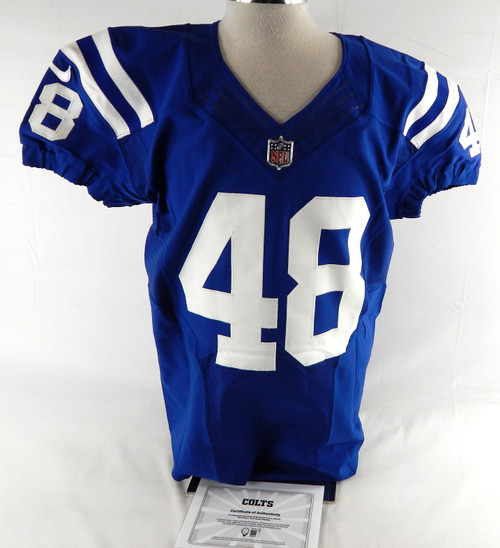 2012 Indianapolis Colts #48 Game Issued Pos Used Blue Jersey NP R 46 687