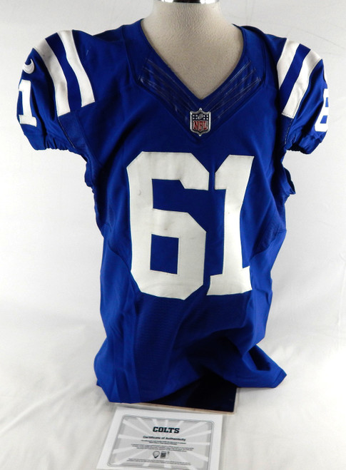 2016 Indianapolis Colts Anthony Fabiano #61 Game Issued Pos Used Blue Jersey 1