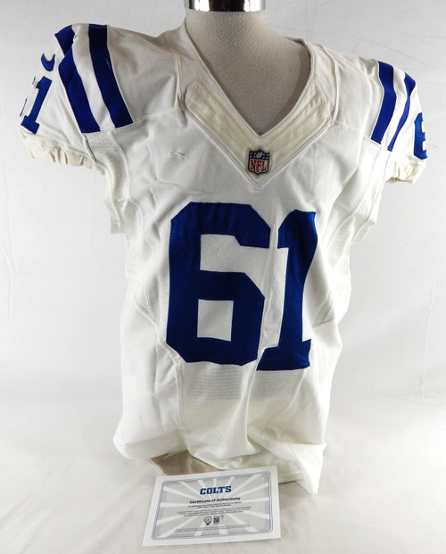 2016 Indianapolis Colts Anthony Fabiano #61 Game Issued Pos Used White Jersey 3