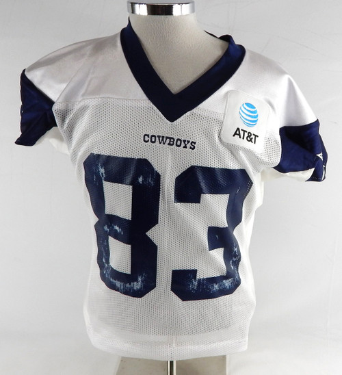 2025 Dallas Cowboys Jalen Brooks #83 Game Used White Practice Jersey 46 448