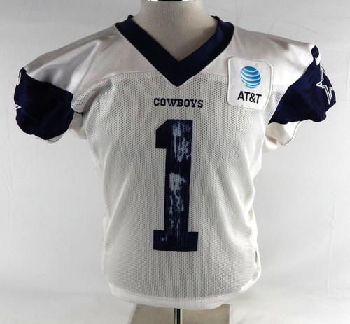 2025 Dallas Cowboys Jalen Tolbert #1 Game Used White Practice Jersey 46 451