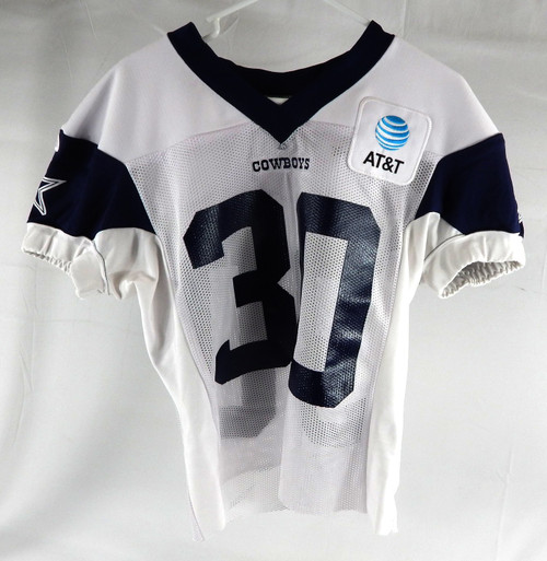 2025 Dallas Cowboys Israel Abanikanda #30 Game Used White Practice Jersey 44 496