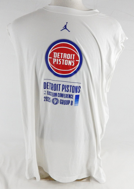 2025-26 Detroit Pistons Duncan Robinson #55 Game Used White Tank Shirt NBA Cup 8