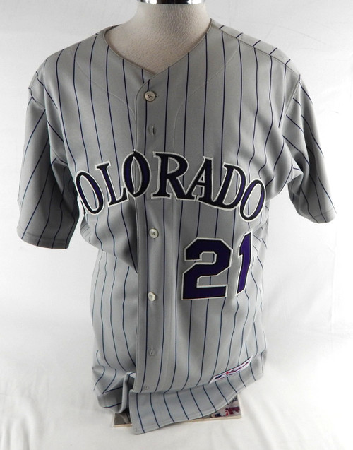 2008 Colorado Rockies Matt Kata #21 Game Issued Grey Jersey 46 208
