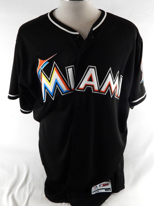 2017 Miami Marlins Lorenzo Bundy #42 Game Used Black Jersey 48 211