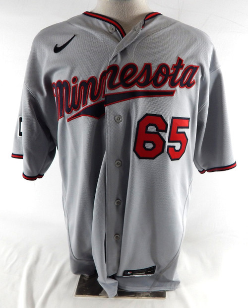 2021 Minnesota Twins Ian Gibaut #65 Game Issued Pos Used Grey Jersey Bell P 3