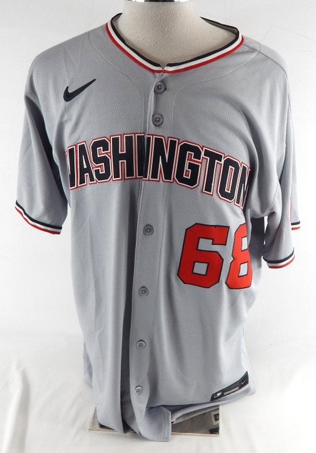 2025 Washington Nationals Evan Reifert #68 Game Issued Grey Jersey 46 266