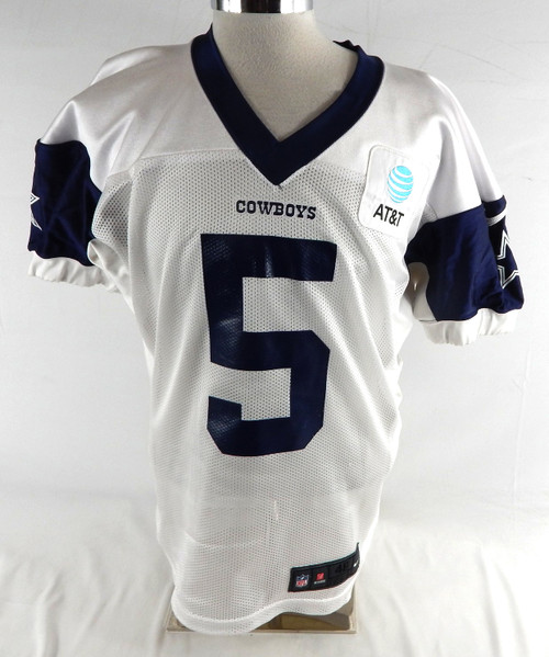 2025 Dallas Cowboys Bryan Anger #5 Game Used White Practice Jersey 48 449