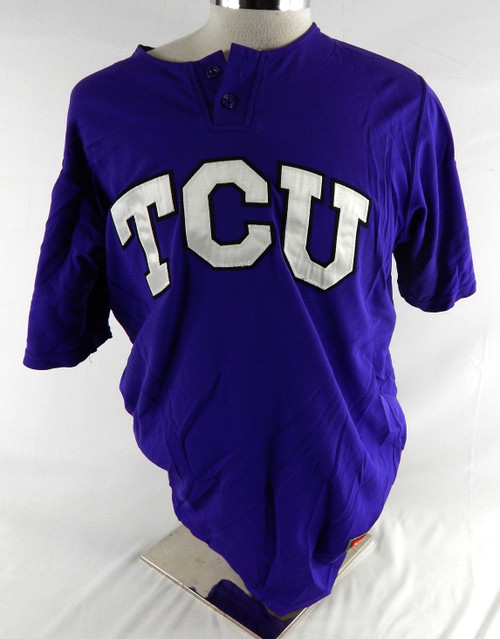 2010s Texas Christian TCU Horned Frogs #13 Game Used Purple Jersey Baseball L 02