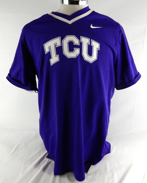 2023 Texas Christian TCU Frogs #27 Game Used Purple Practice Jersey Baseball 4