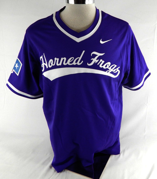 2022 Texas Christian TCU Horned Frogs #55 Game Used Purple Jersey Baseball L 106