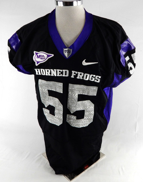 2010s Texas Christian TCU Frogs #55 Game Used Black Jersey Football NP R XXL 955