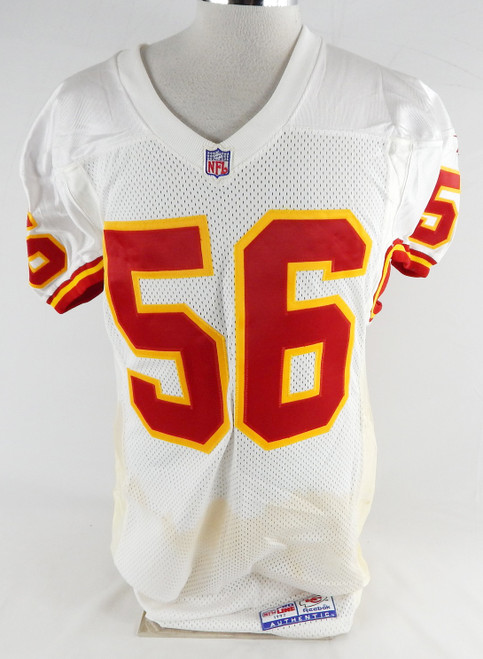 1997 Kansas City Chiefs Wayne Simmons #56 Game Issued White Jersey 48 002