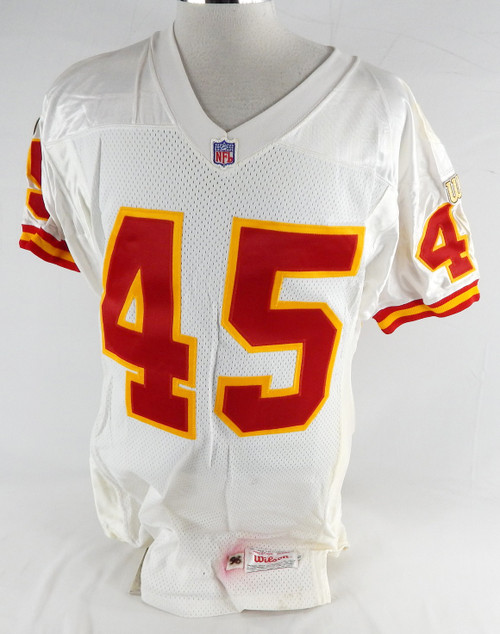 1996 Kansas City Chiefs Tony Stargell #45 Game Issued White Jersey 42 023