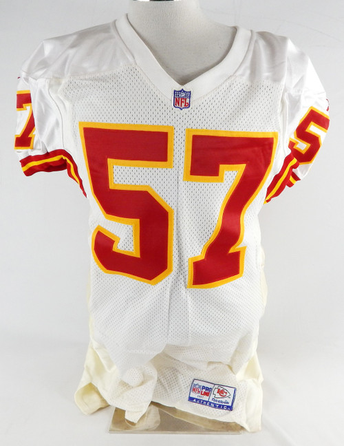1997 Kansas City Chiefs Eugene Chung #57 Game Issued White Jersey 46 003