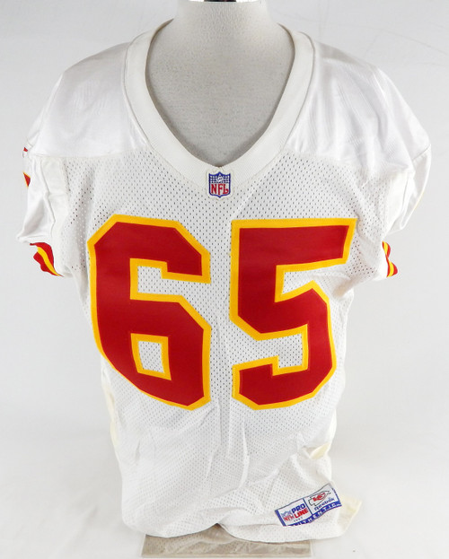 1997 Kansas City Chiefs #65 Game Issued White Jersey 50 008