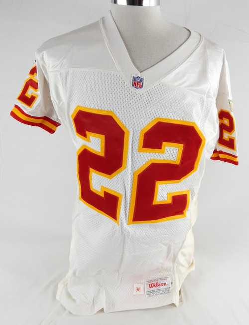 1996 Kansas City Chiefs J.Smith #22 Game Issued White Jersey 40 014