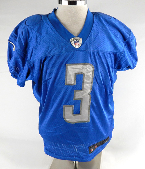 2014 Detroit Lions #3 Game Used Blue Practice Jersey 46 23