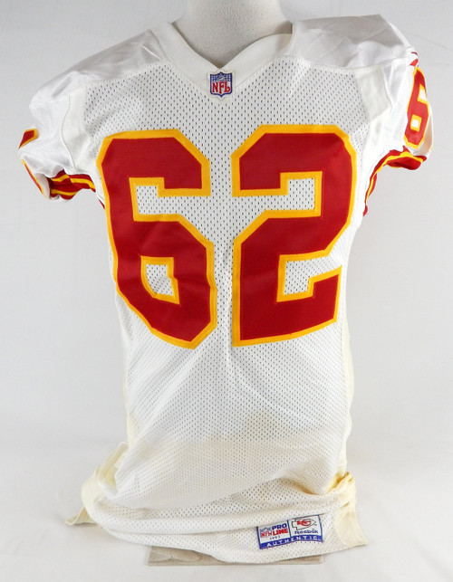 1997 Kansas City Chiefs Glenn Parker #62 Game Issued White Jersey 46 011