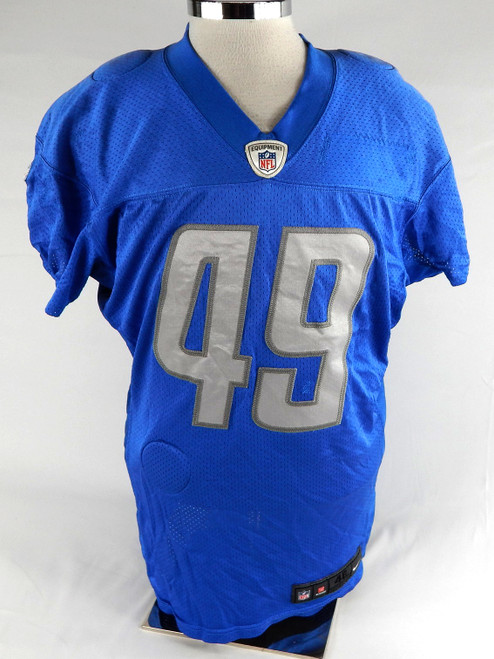 2018 Detroit Lions Justin Stockton #49 Game Used Blue Practice Jersey 46 27
