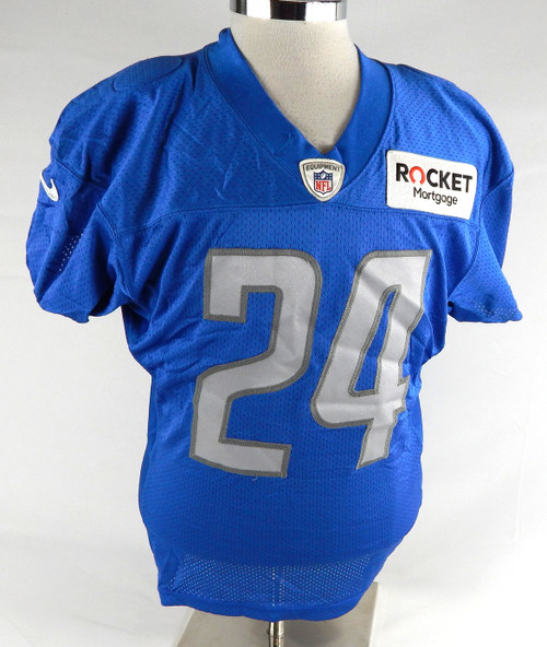 2019 Detroit Lions Nevin Lawson #24 Game Issued Blue Practice Jersey 44 24