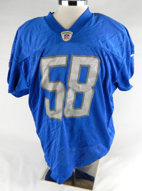 2019 Detroit Lions Garret Dooley #58 Game Used Blue Practice Jersey 52 28