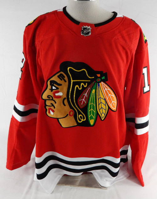 Mens Chicago Blackhawks Alex DeBrincat #12 Authentic Red Jersey Adidas 54 220