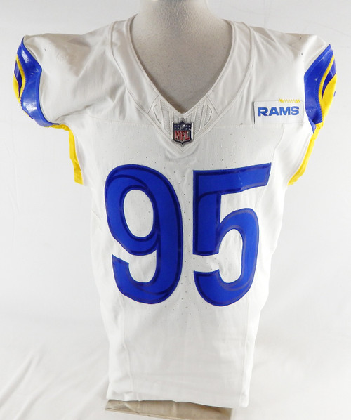 2024 Los Angeles Rams Bobby Brown III #95 Game Used White Jersey 9/22  46 225
