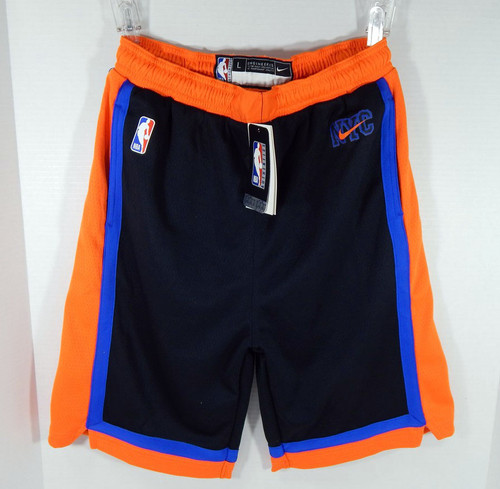2018-19 Kids New York Knicks Nike Authentic City Ed Black/Orange Shorts Size L