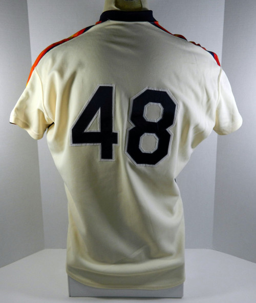 1989 Houston Astros Matt Galante #48 Game Issued Cream Jersey NP Removed DP08412