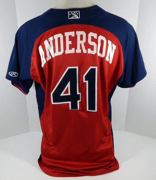 Cleveland Indians Anderson #41 Game Used Red Jersey Extended Spring Training 28