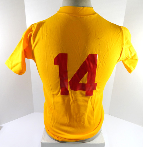 1980s IUPUI Metros #14 Game Used Yellow Baseball Jersey M DP52959