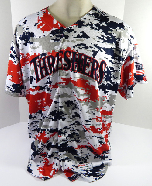 2022 Clearwater Threshers #63 Game Issued Red Camo Jersey Veterans Military 54 4