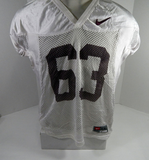 Virginia Tech Hokies #63 Game Used White Practice Jersey 2XL DP64711