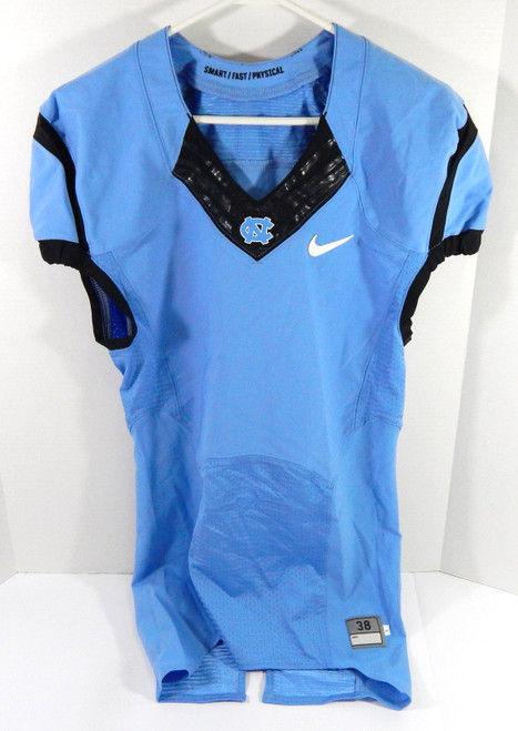 2013-14 North Carolina Tar Heels UNC Blank GameIssued Blue Jersey 38 DP54153