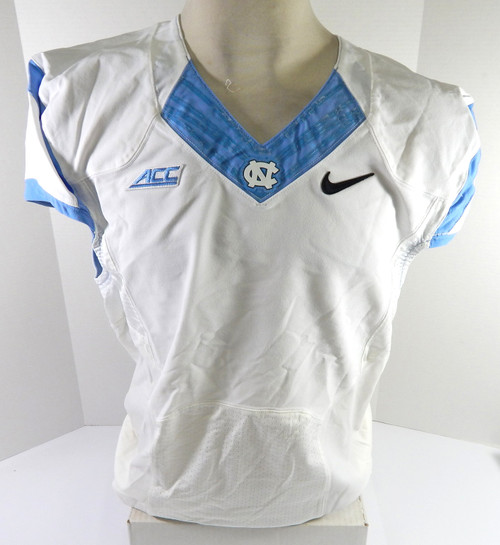 2014 North Carolina Tar Heels UNC Blank Game Used White Jersey 48 DP54022