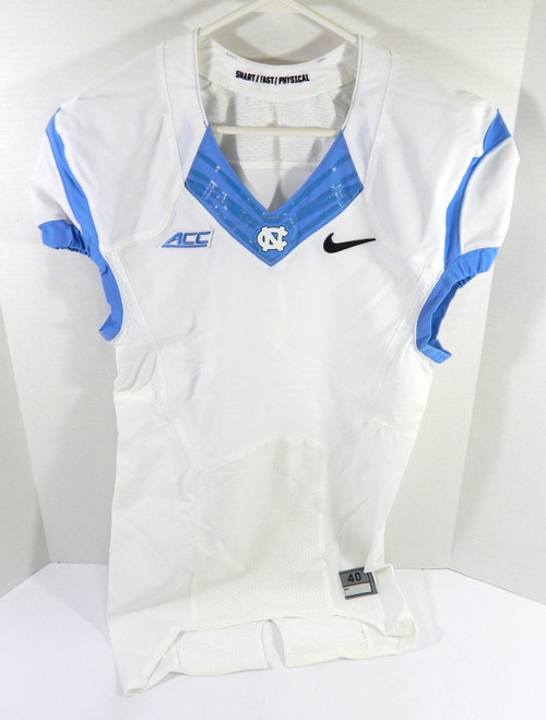 2014 North Carolina Tar Heels UNC Blank GameIssued White Jersey 40 DP54209
