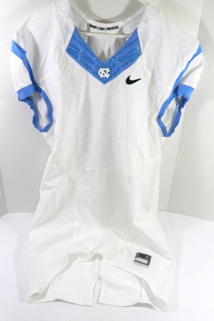 2013-14 North Carolina Tar Heels UNC Blank Game Issued White Jersey 46 DP54674