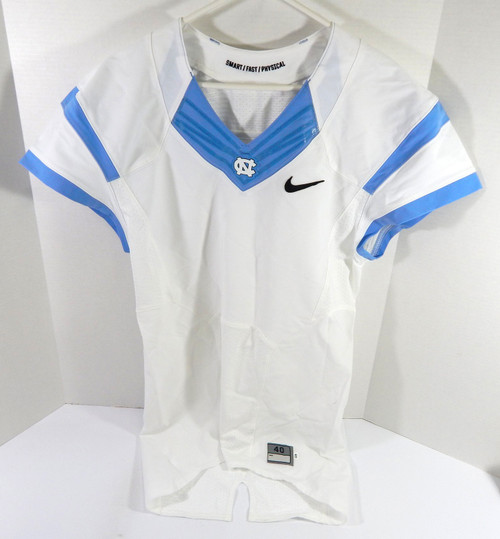 2013-14 North Carolina Tar Heels UNC Blank Game Issued White Jersey QB Cut 40 7