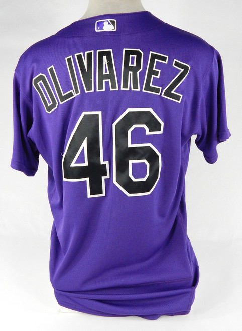 2022 Colorado Rockies Helcris Olivarez #46 Game Issued Purple Jersey 46 DP65612