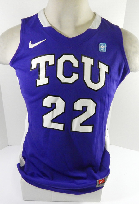 Texas Christian TCU Horned Frogs Gross #22 Game Used Purple Jersey L DP57858