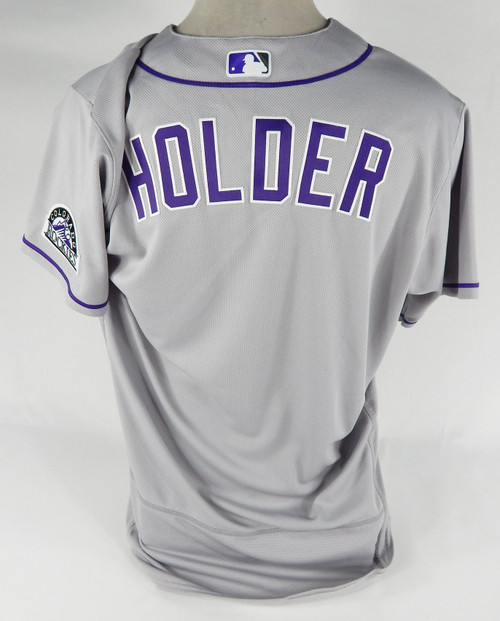 2022 Colorado Rockies Heath Holder Game Issued Grey Jersey 48 DP65600