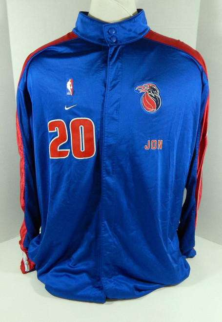 2001-02 Detroit Pistons Jon Barry #20 Game Used Blue Game Jacket 911 P 2XL 30