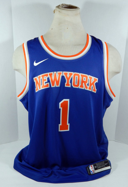 Men 2020-21 New York Knicks Obi Toppin #1 Blue Jersey Nike Swingman Icon 2XL 8S