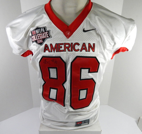 2015 Texas A&M Commerce Vernon Johnson #86 Game Used White Jersey NFLPA L 7