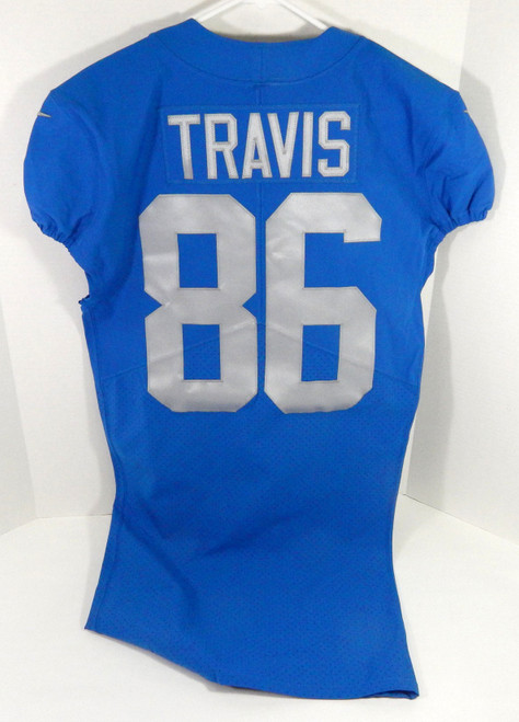 2018 Detroit Lions Travis #86 Game Issued Blue Jersey Thankgiving Throwback 40 1