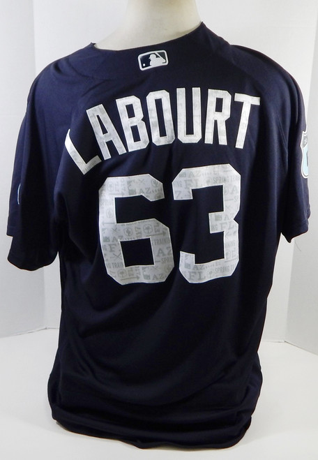 2017 Detroit Tigers Jairo Labourt #63 Game Used Navy Jersey Spring T Mr I P 1