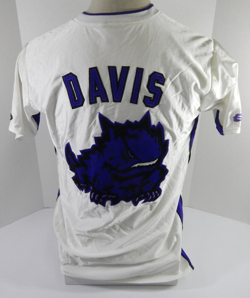 Texas Christian TCU Horned Frogs Davis GameUsed White Shooting Shirt L DP59098