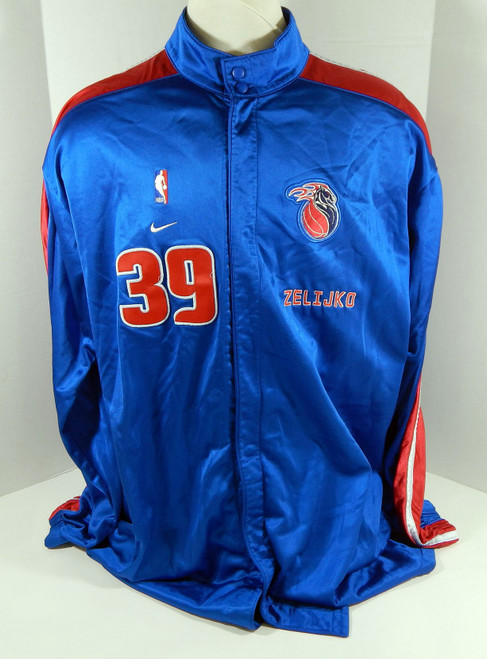 2001-02 Detroit Pistons Zeljko Rebraca #39 Game Used Blue Game Jacket 911 P