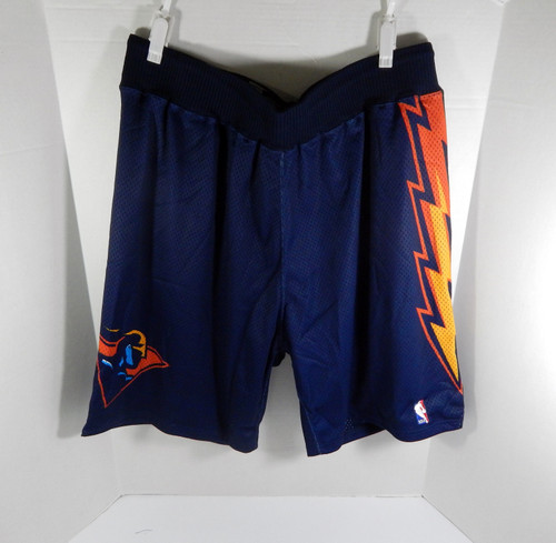 2000-01 Golden State Warriors Game Issued Navy Shorts Lightning Bolt 40 DP57174